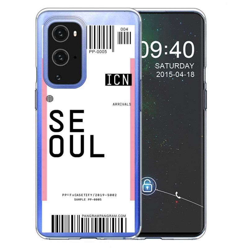 Cover OnePlus 9 Pro Magenta Boardingkort Til Seoul