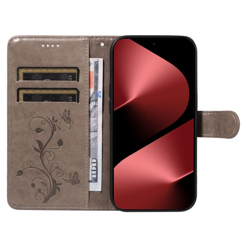 Flip Cover Huawei Pura 80 Pro Blomstermønster