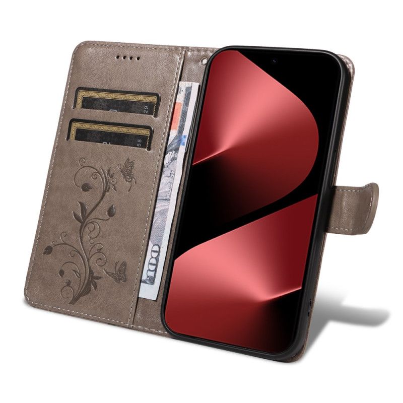 Flip Cover Huawei Pura 80 Pro Blomstermønster