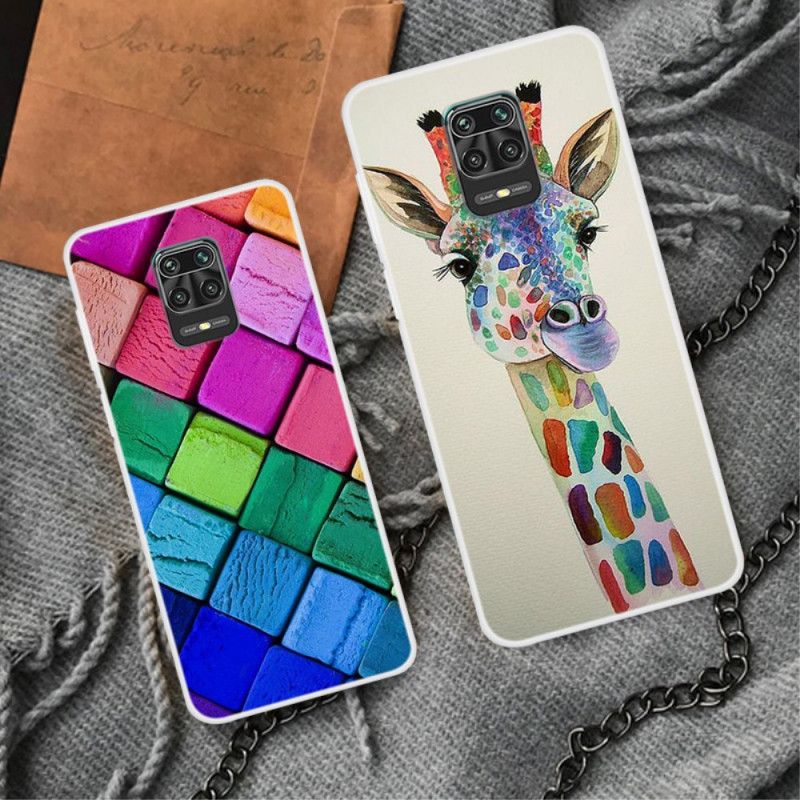 Cover Xiaomi Redmi Note 9S / Note 9 Pro Mobilcover Farverig Giraf