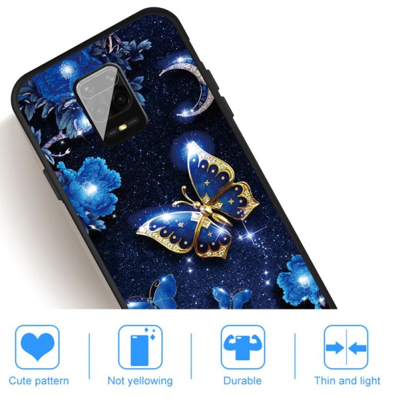 Cover Xiaomi Redmi Note 9S / Note 9 Pro Mobilcover Gylden Sommerfugl