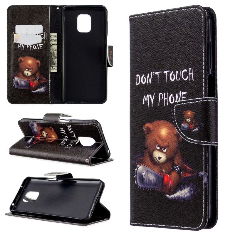 Flip Cover Læder Xiaomi Redmi Note 9S / Note 9 Pro Farlig Bjørn