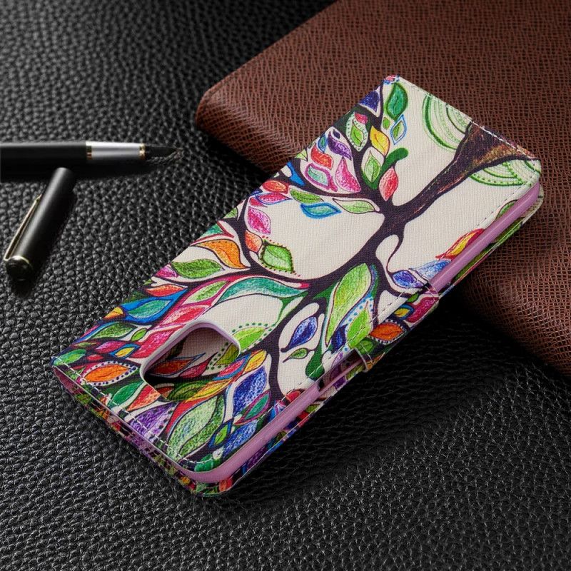 Flip Cover Læder Xiaomi Redmi Note 9S / Note 9 Pro Farvet Træ