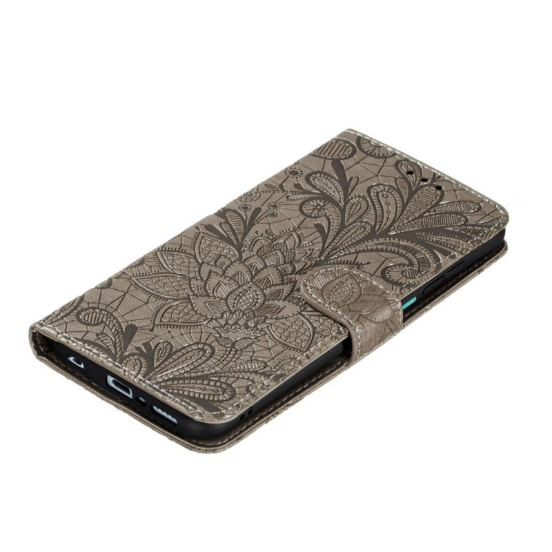 Flip Cover Xiaomi Redmi Note 9S / Note 9 Pro Grå Stamme Blomster