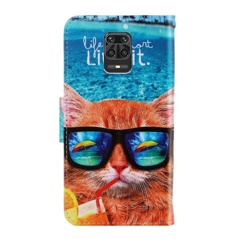 Flip Cover Xiaomi Redmi Note 9S / Note 9 Pro Mobilcover Kat Lever Det Med Rem