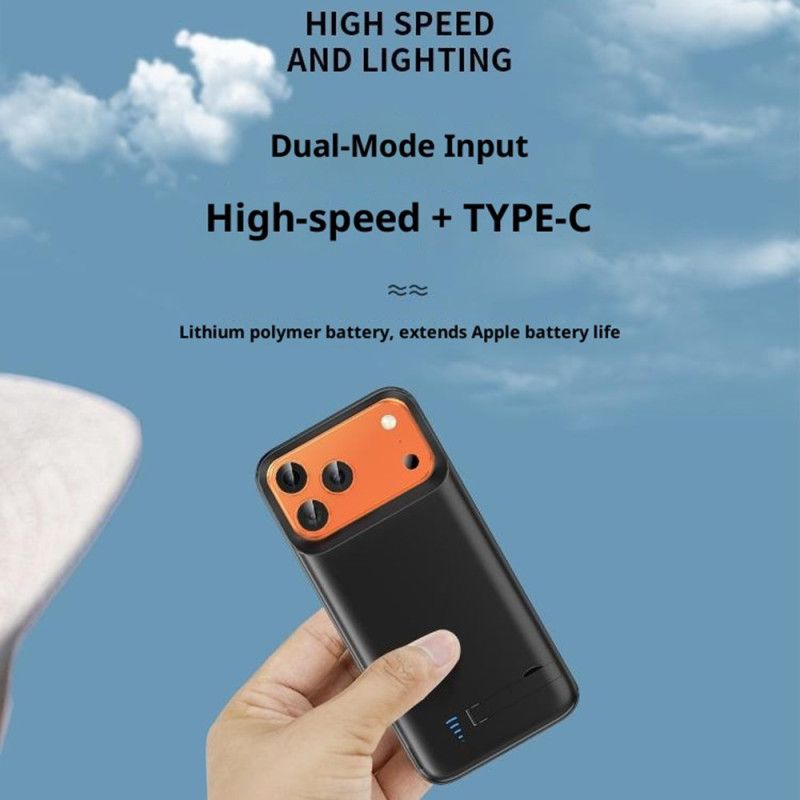 5000mah Eksternt Battericover Til iPhone 17 Pro Med Indbygget Stativ