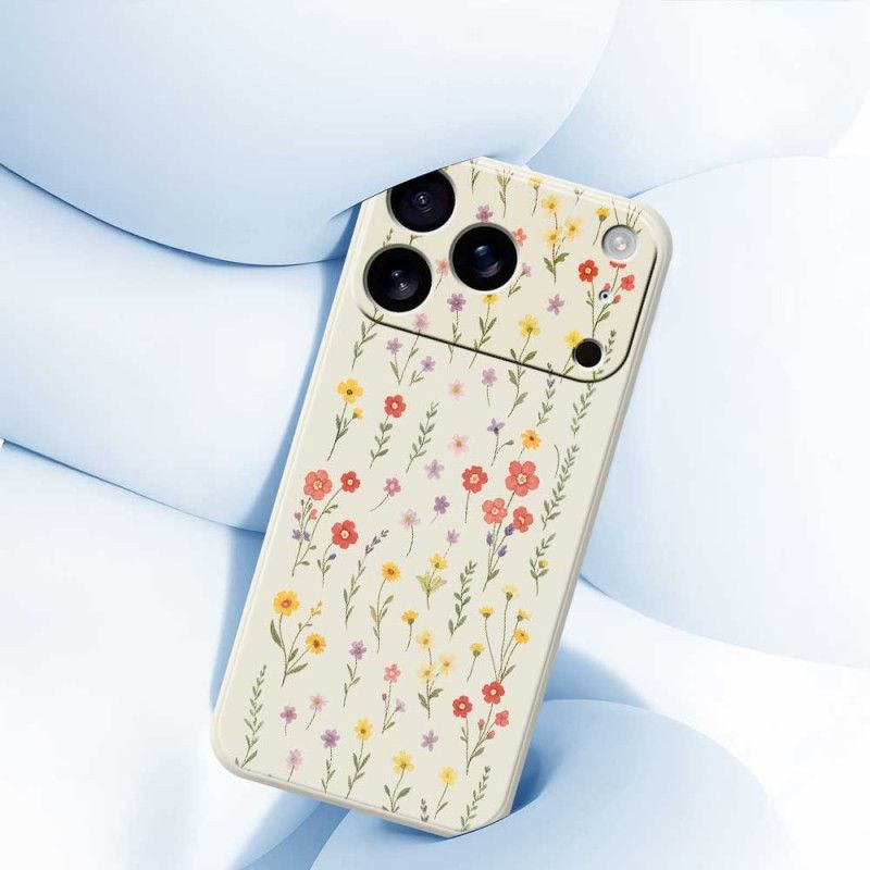 Cover iPhone 17 Pro Flydende Silikone-blomster