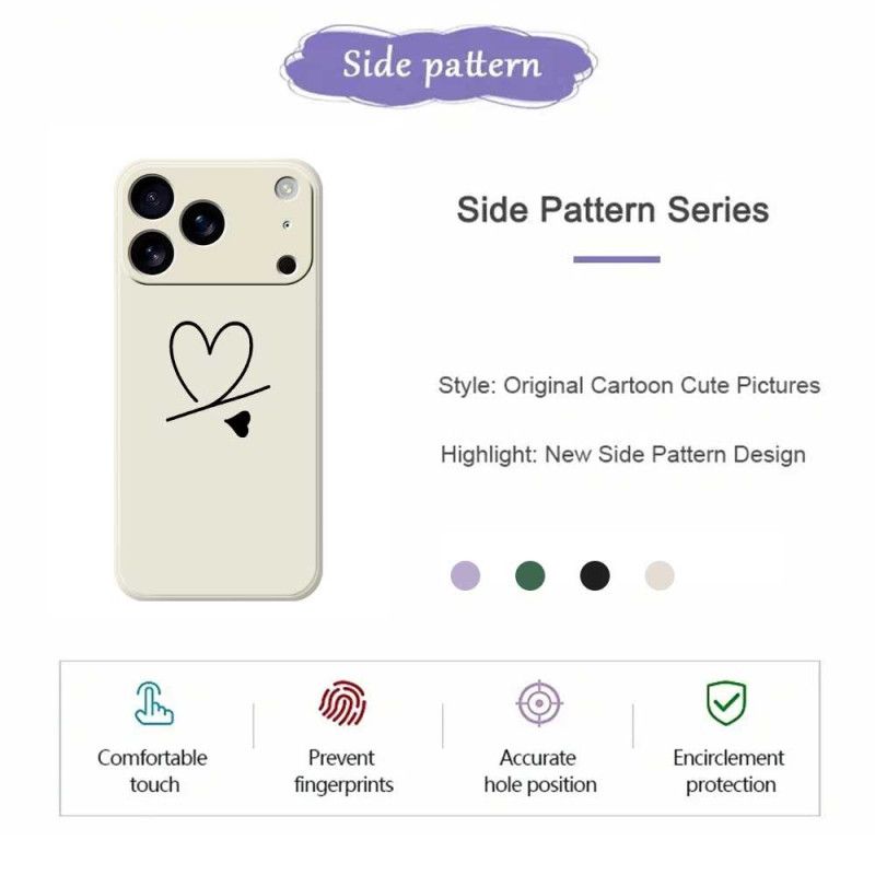 Cover iPhone 17 Pro Flydende Silikone-hjerte