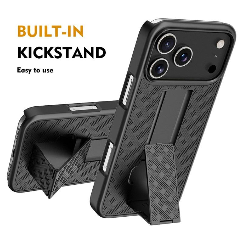 Cover iPhone 17 Pro Glidebeskytter Med Stativ Og Klips