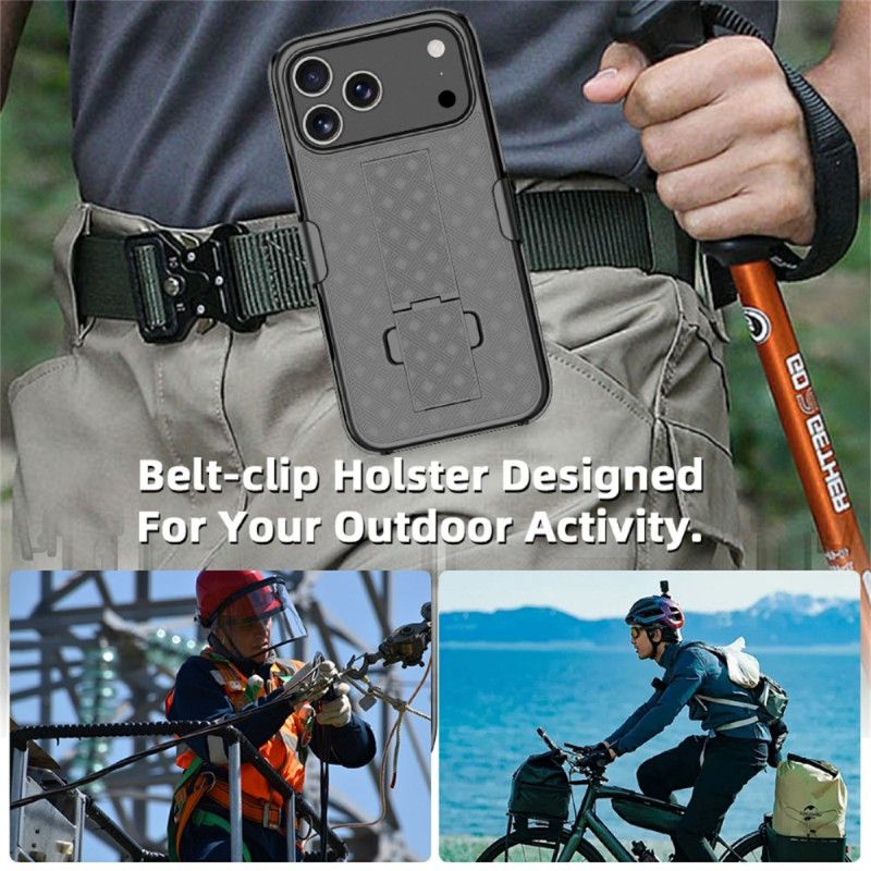 Cover iPhone 17 Pro Glidebeskytter Med Stativ Og Klips