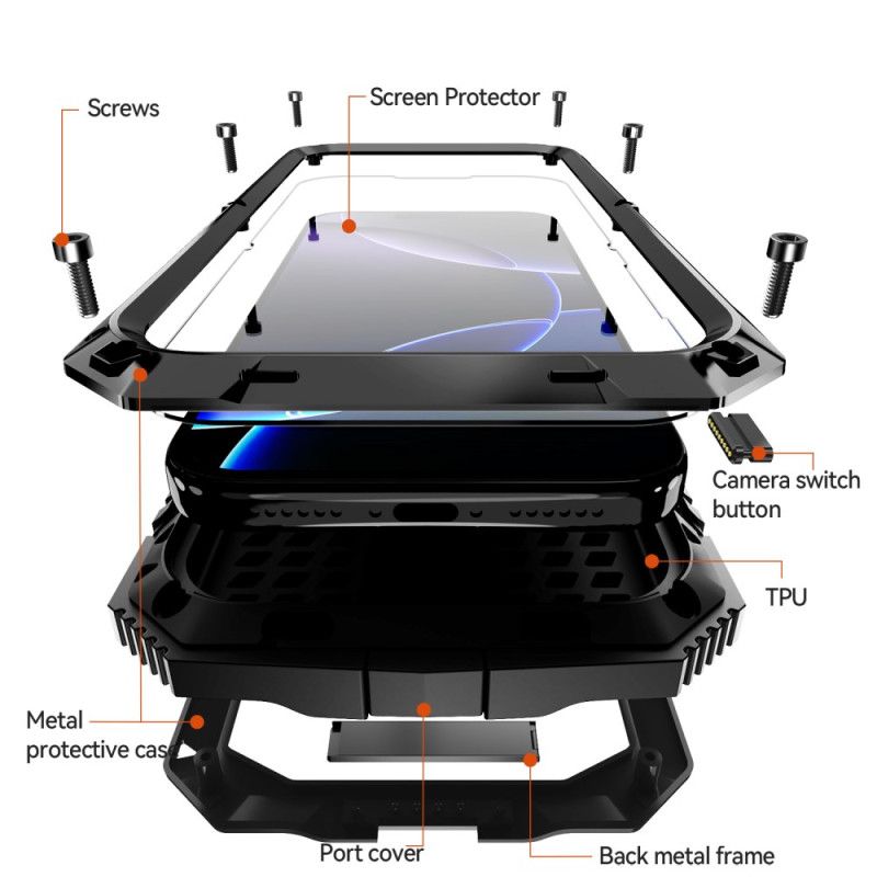 Cover iPhone 17 Pro Telefon Etui R-just Fuld Beskyttelse