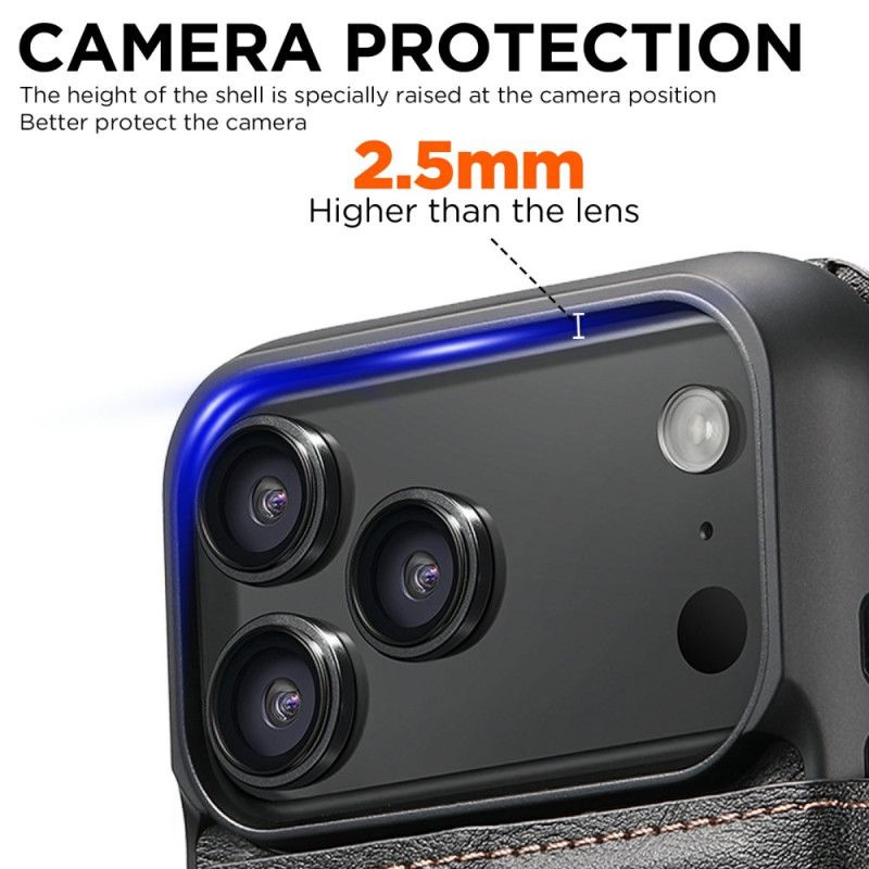 Flip Cover iPhone 17 Pro Magnetisk Med Aftageligt Retro-etui