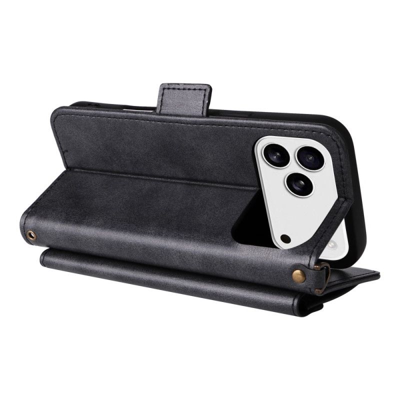 Flip Cover iPhone 17 Pro Retro Pung Med Skulderrem