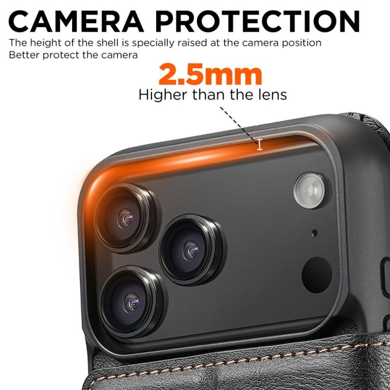 Flip Cover Til iPhone 17 Pro Magsafe Tofarvet Aftageligt Etui