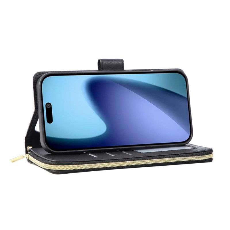 Læder Cover iPhone 17 Pro Monokrom Rem