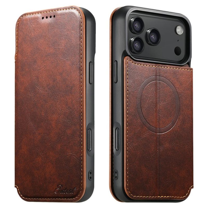 Læder Cover iPhone 17 Pro Telefon Etui Magsafe-kompatibel Lædereffekt