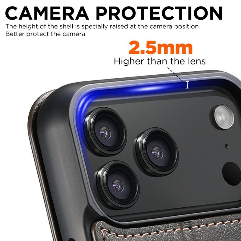 Læder Cover iPhone 17 Pro Telefon Etui Magsafe-kompatibel Lædereffekt