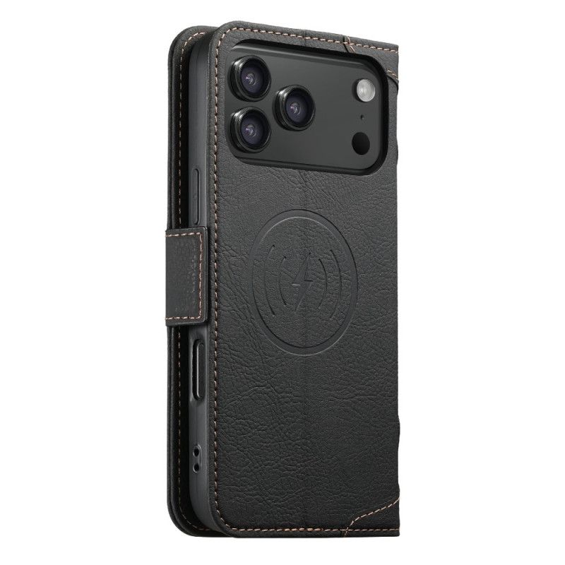 Læder Cover iPhone 17 Pro Telefon Etui Magsafe-kompatibelt Litchi-tekstur