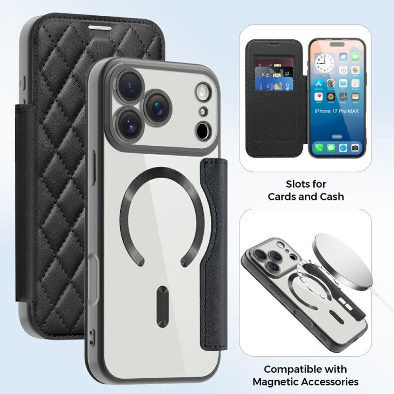 Læder Cover iPhone 17 Pro Telefon Etui Magsafe-kompatibelt Quiltet