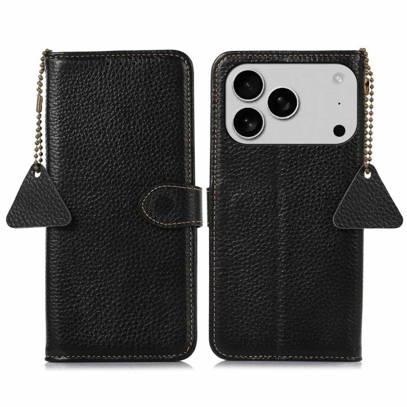 Læder Cover iPhone 17 Pro Telefon Etui Rfid-blokerende Tekstureret Læder