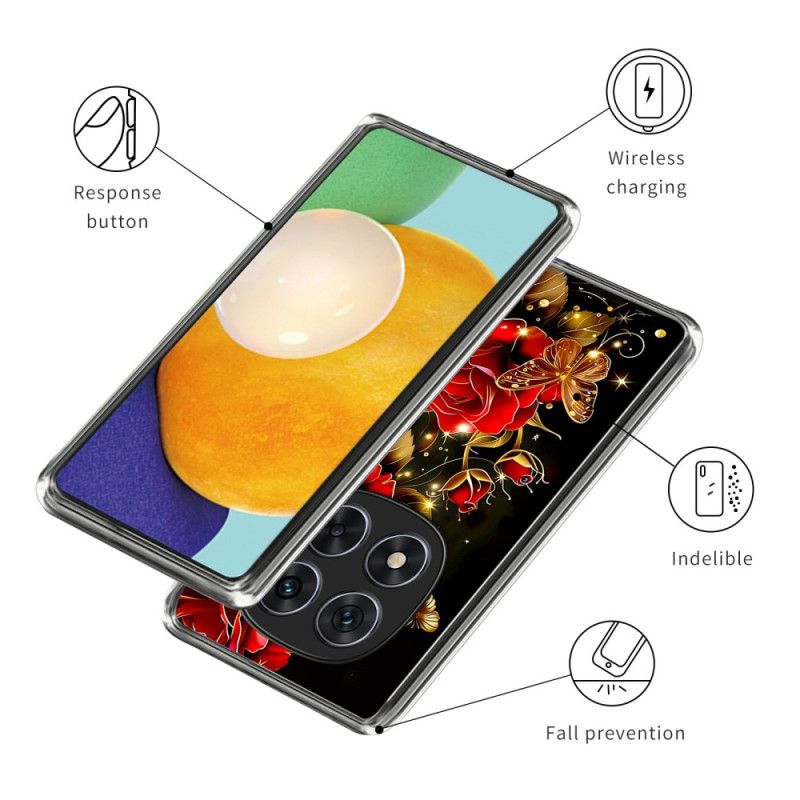 Cover Xiaomi Redmi Note 14 Pro 4g Sommerfugle Og Roser