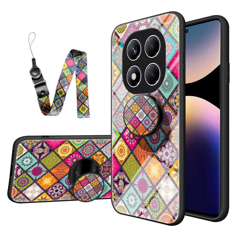 Cover Xiaomi Redmi Note 14 Pro 4g Telefon Etui Patchwork-mønster Stativ Og Rem