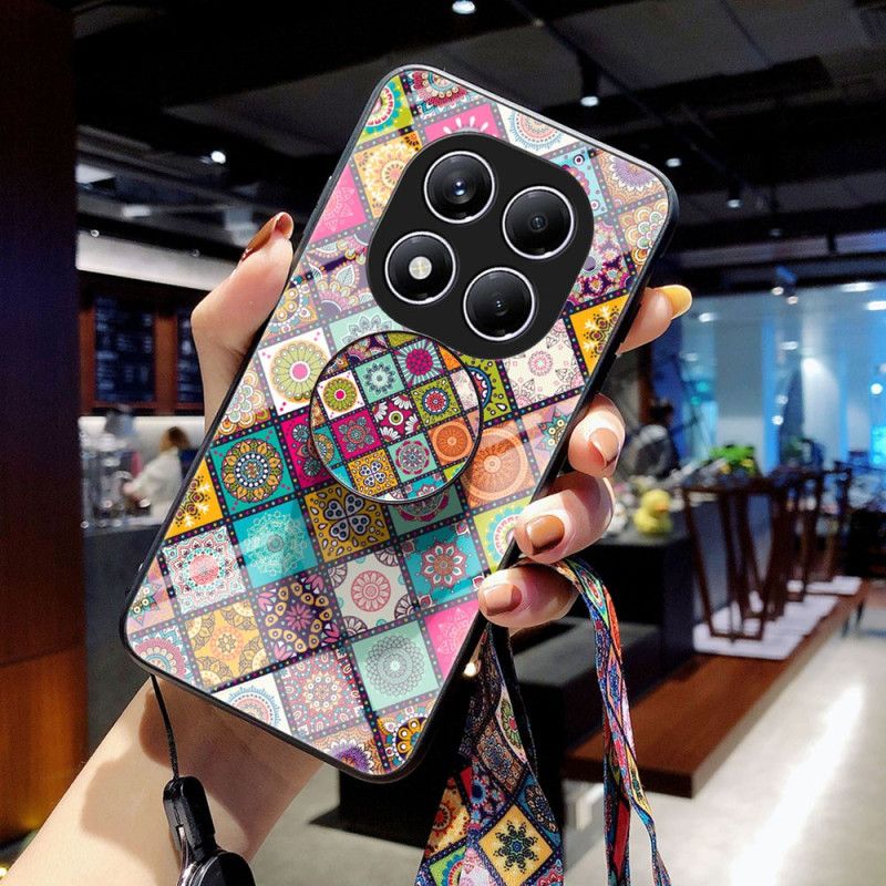 Cover Xiaomi Redmi Note 14 Pro 4g Telefon Etui Patchwork-mønster Stativ Og Rem
