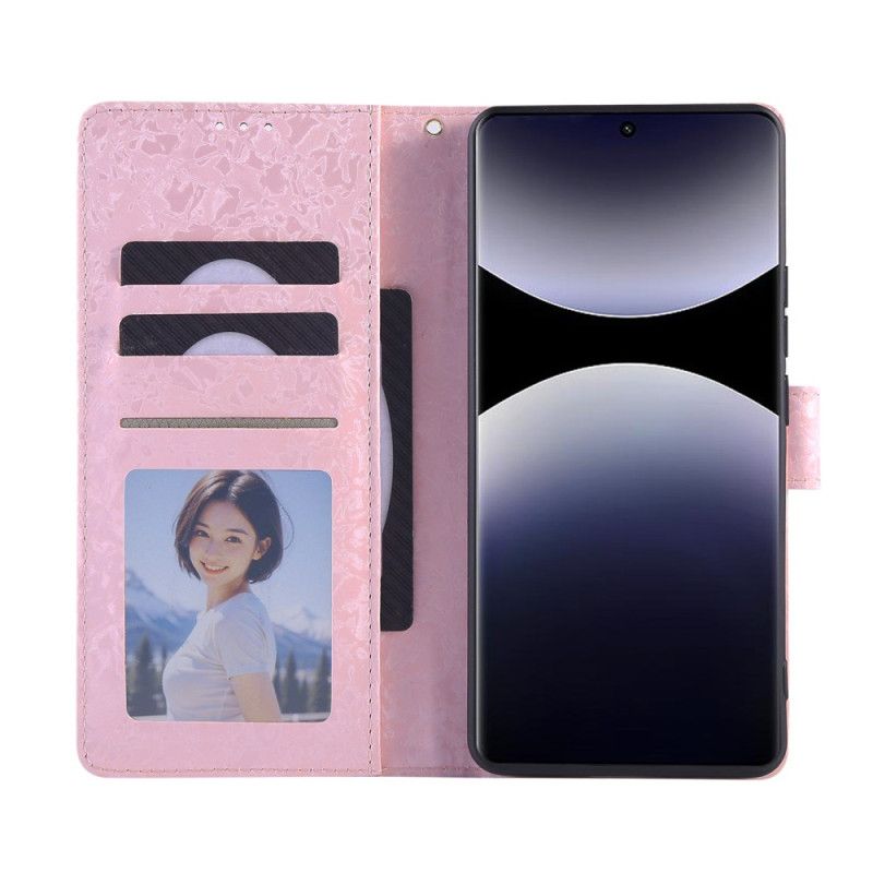 Flip Cover Til Xiaomi Redmi Note 14 Pro 4g Rfid-blokerende Blomstermønster