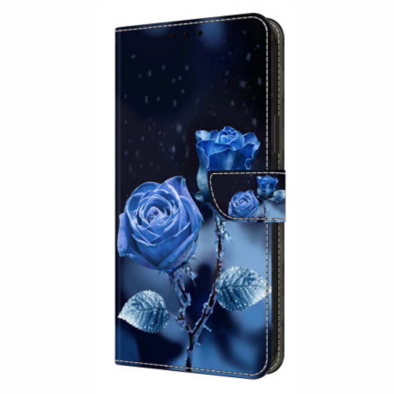 Flip Cover Xiaomi Redmi Note 14 Pro 4g Blå Roser