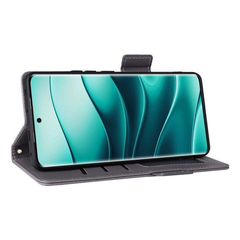 Flip Cover Xiaomi Redmi Note 14 Pro 4g Rem I Litchi-imiteret Læder