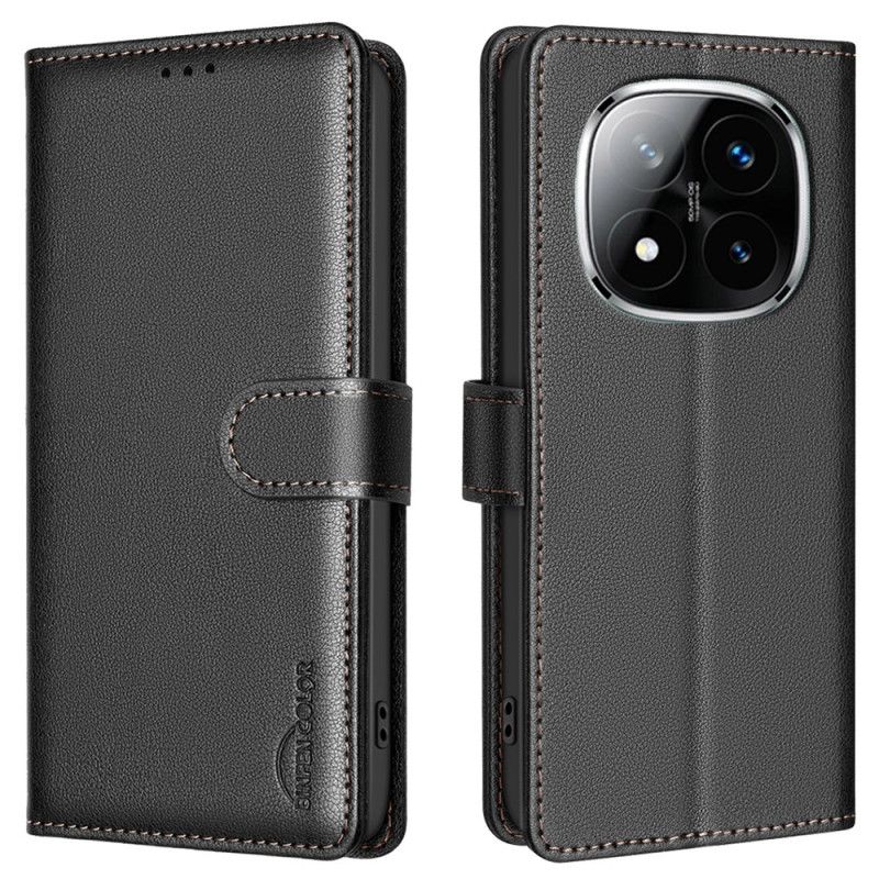 Flip Cover Xiaomi Redmi Note 14 Pro 4g Rfid-blokerende Binfen-farve