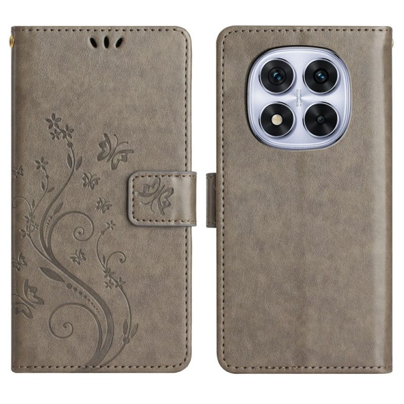 Læder Cover Xiaomi Redmi Note 14 Pro 4g Telefon Etui Blomsterdekorationer