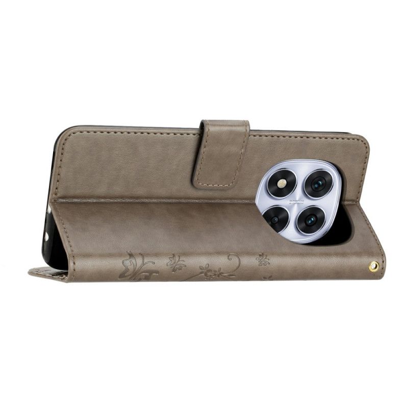 Læder Cover Xiaomi Redmi Note 14 Pro 4g Telefon Etui Blomsterdekorationer