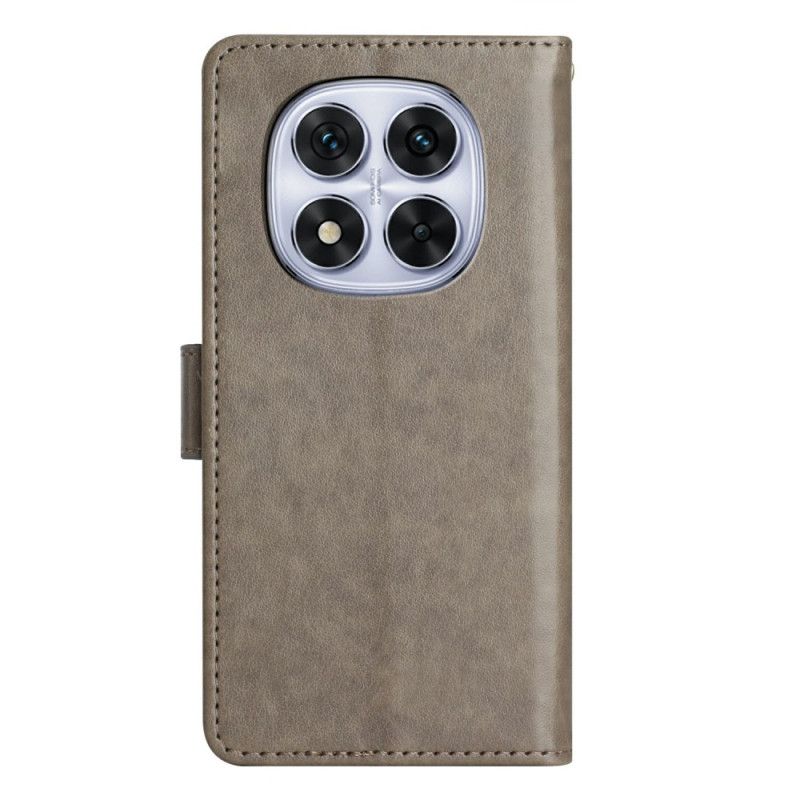 Læder Cover Xiaomi Redmi Note 14 Pro 4g Telefon Etui Blomsterdekorationer