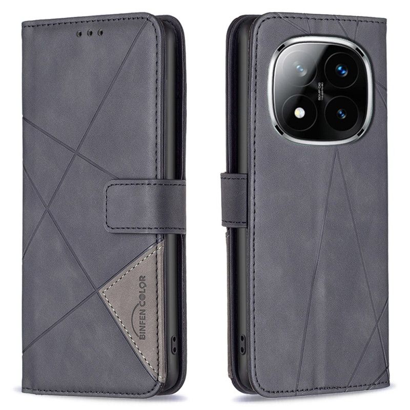 Læder Cover Xiaomi Redmi Note 14 Pro 4g Telefon Etui Geometrisk Binfen Farve