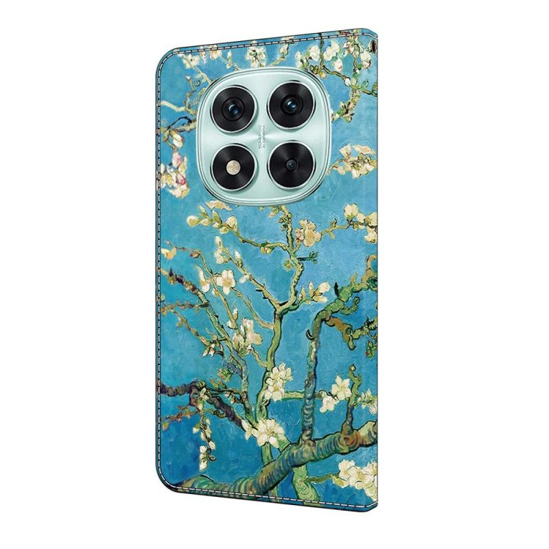 Læder Cover Xiaomi Redmi Note 14 Pro 4g Telefon Etui Hvide Grene