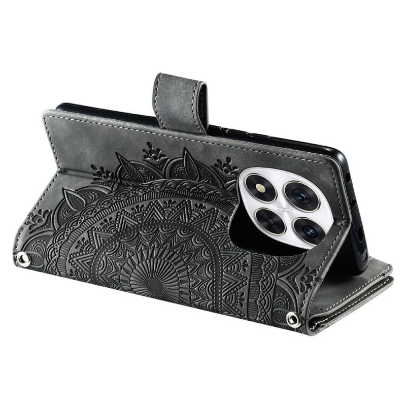 Læder Cover Xiaomi Redmi Note 14 Pro 4g Telefon Etui Mandala Ruskindseffekt