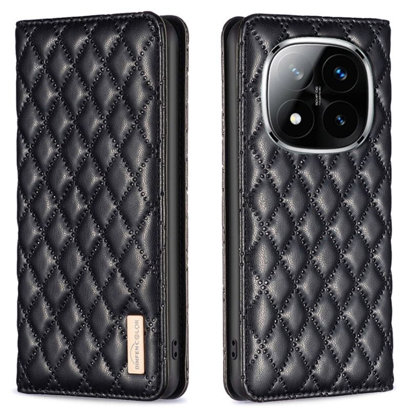 Læder Cover Xiaomi Redmi Note 14 Pro 4g Telefon Etui Quiltet Binfen-farve