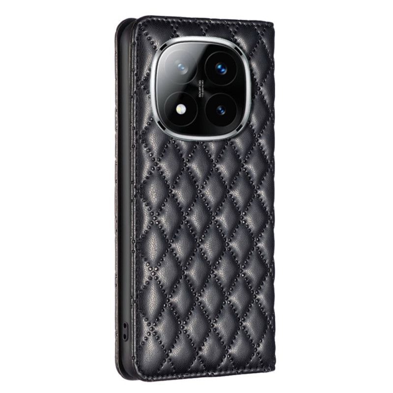 Læder Cover Xiaomi Redmi Note 14 Pro 4g Telefon Etui Quiltet Binfen-farve