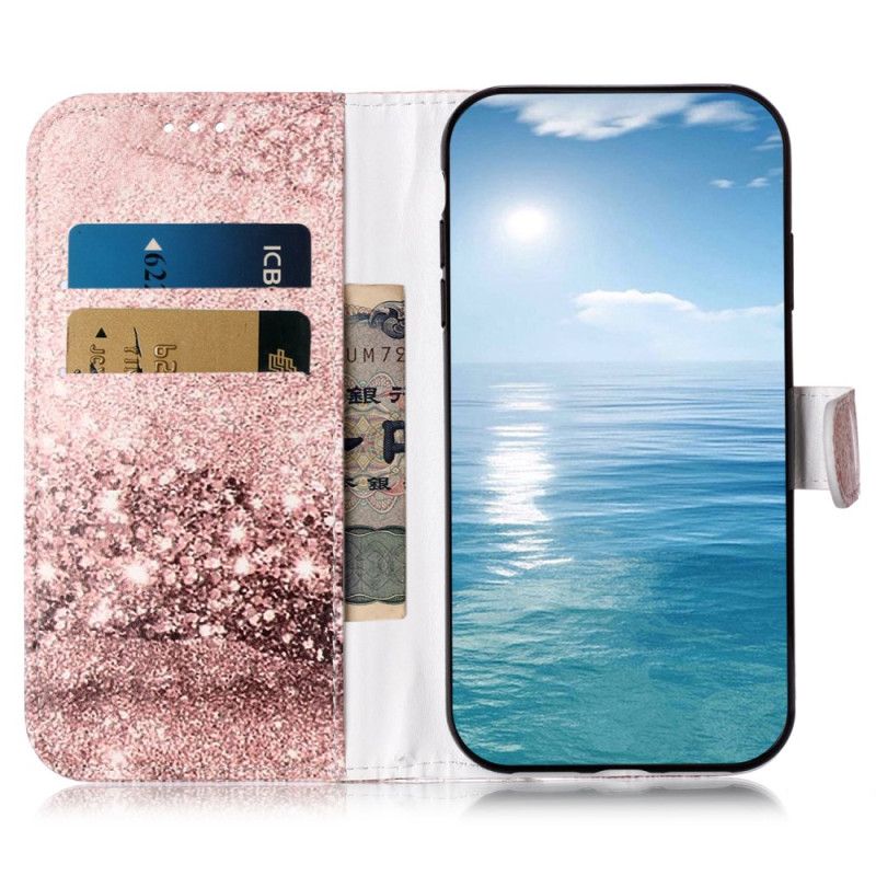 Læder Cover Xiaomi Redmi Note 14 Pro 4g Telefon Etui Rosaguld Marmor