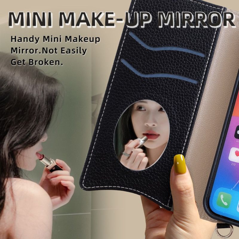 Læder Cover Xiaomi Redmi Note 14 Pro 4g Telefon Etui Tofarvet Pung Med Kæde