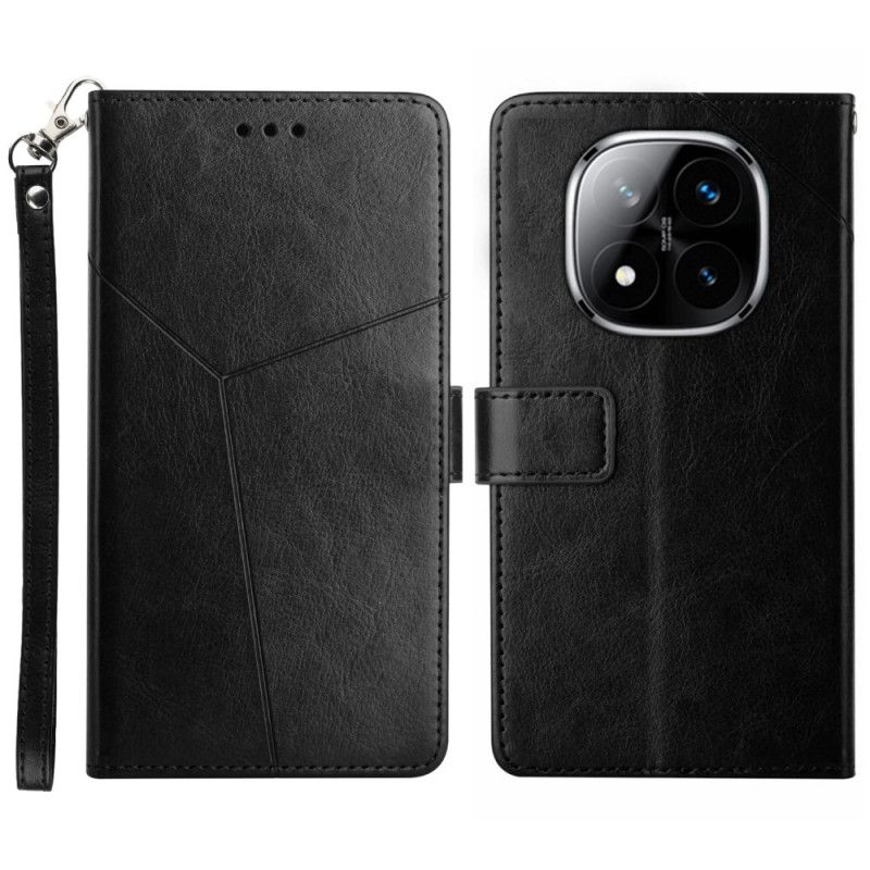 Læder Cover Xiaomi Redmi Note 14 Pro 4g Telefon Etui Y-design Med Rem