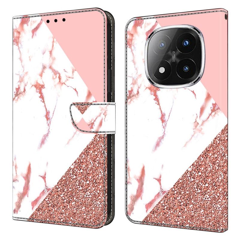 Læder Cover Xiaomi Redmi Note 14 Pro 4g Trekantet Marmor