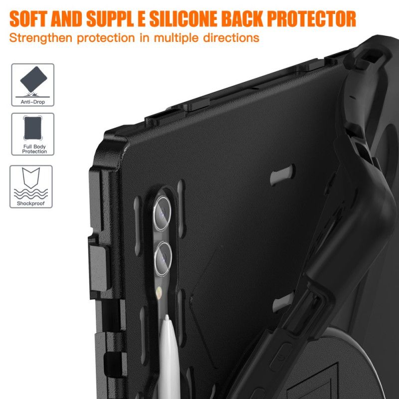 Cover Samsung Galaxy Tab S10 Ultra Tredobbelt Beskyttelsesrem Og Stativ