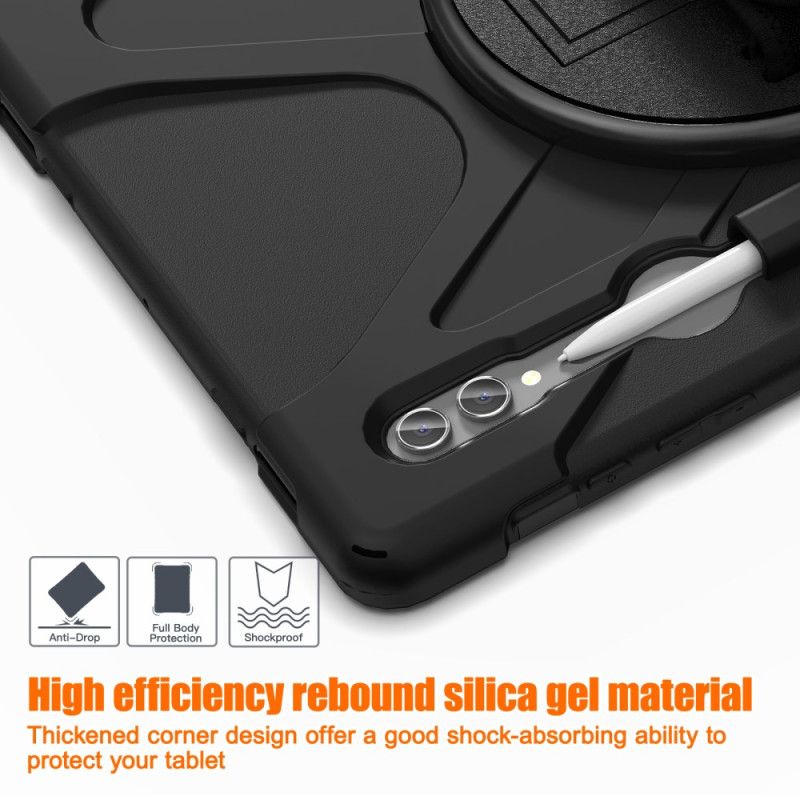 Cover Samsung Galaxy Tab S10 Ultra Tredobbelt Beskyttelsesrem Og Stativ