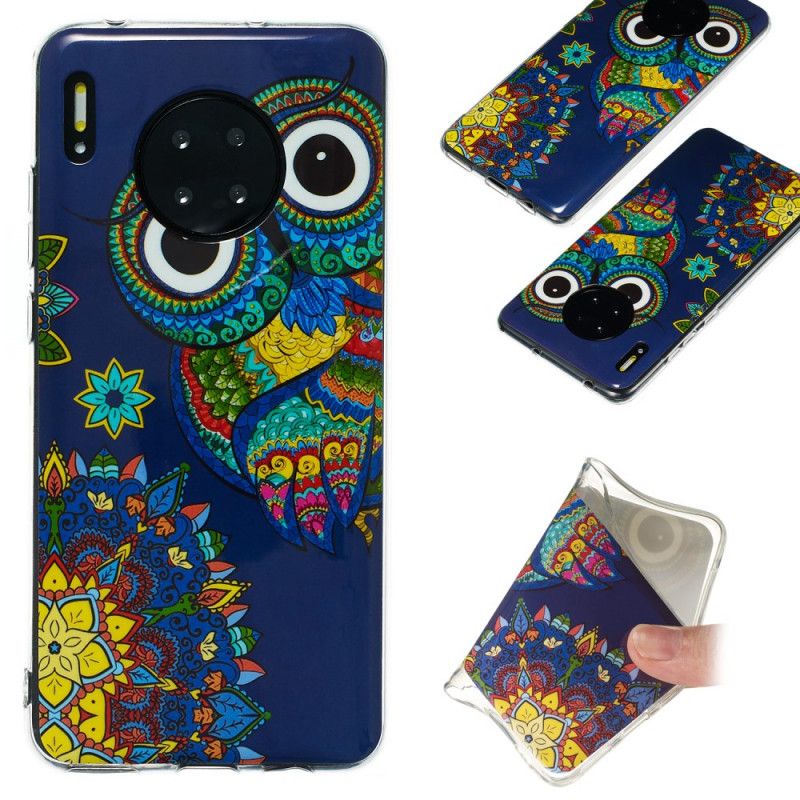 Cover Huawei Mate 30 Mobilcover Fluorescerende Mandalaugle