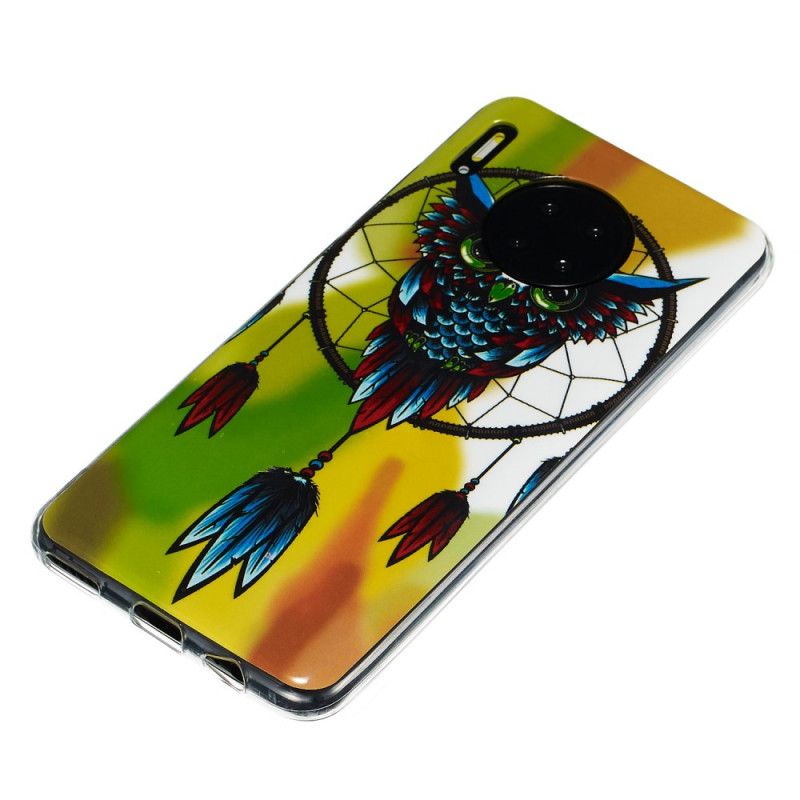 Cover Huawei Mate 30 Mobilcover Fluorescerende Ugle Drømmefanger