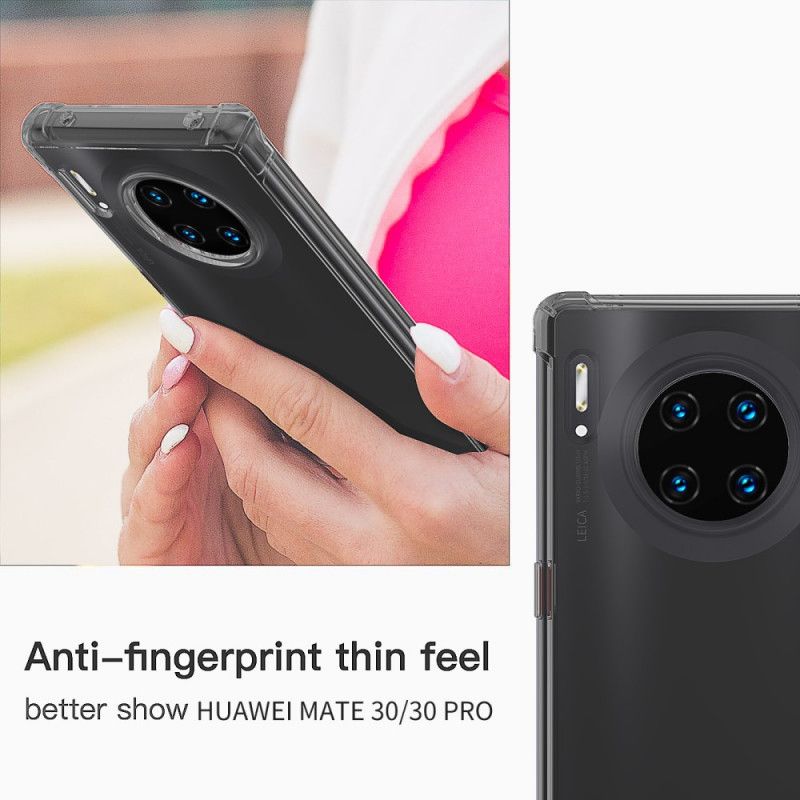 Cover Huawei Mate 30 Sort Gennemsigtige Leeu-Beskyttelsespuder Original