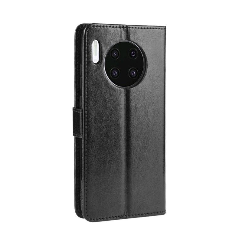Flip Cover Læder Huawei Mate 30 Sort Lædereffekt Med Rem
