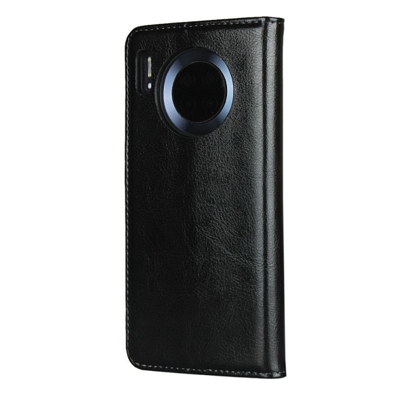 Læder Cover Huawei Mate 30 Sort Ægte Renhed Læder
